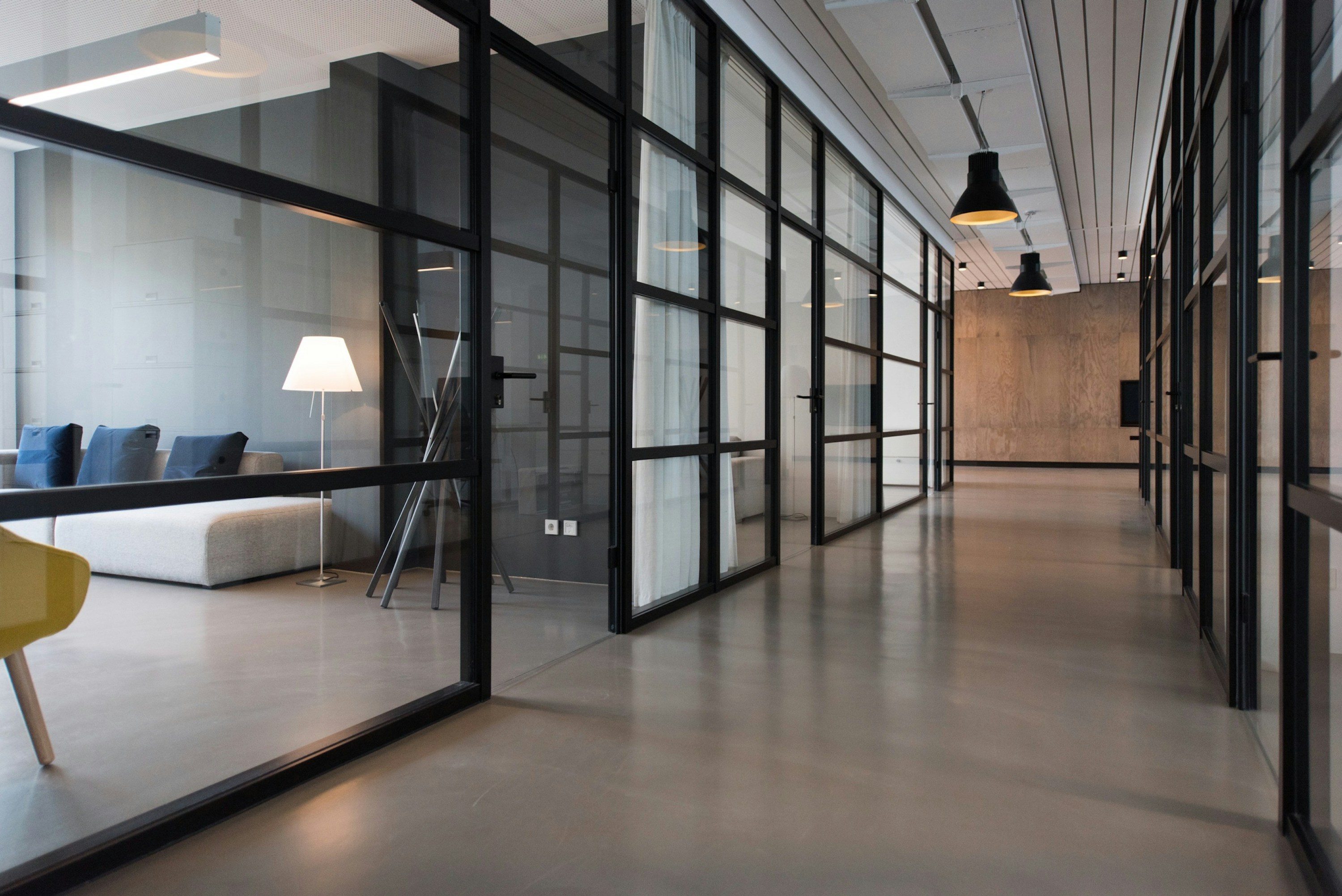 Modern financial services office interior