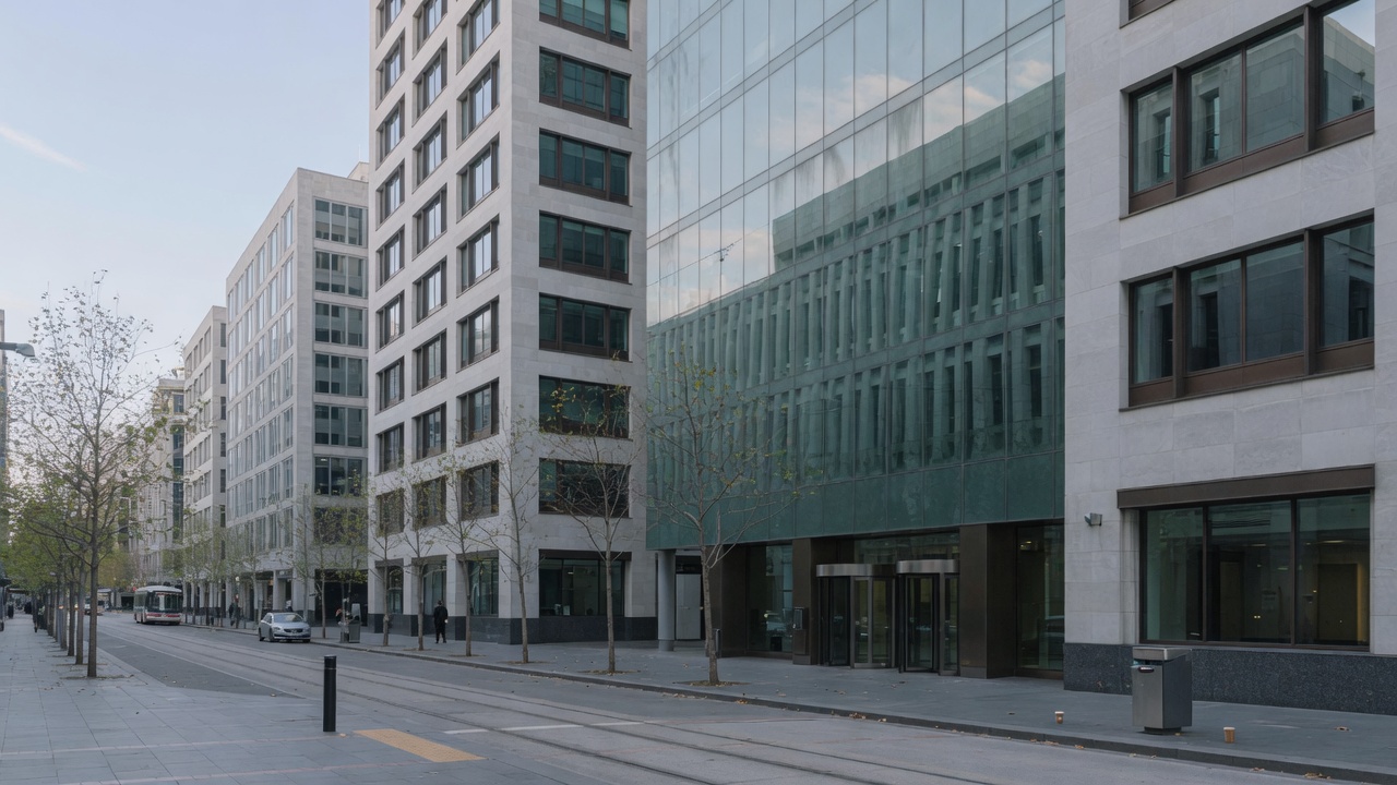 Commercial office street in a finance district